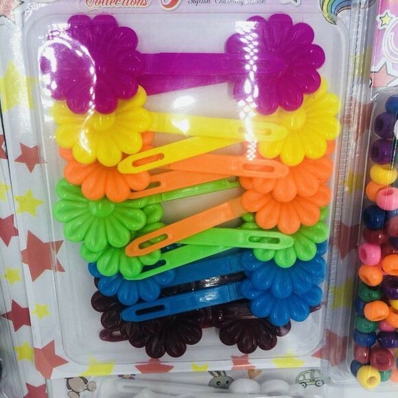 Brand New 2 Pack Hair Clips Barrettes,1 Pack Bead & 2 Pack Ponytail Holders - Picture 5 of 8